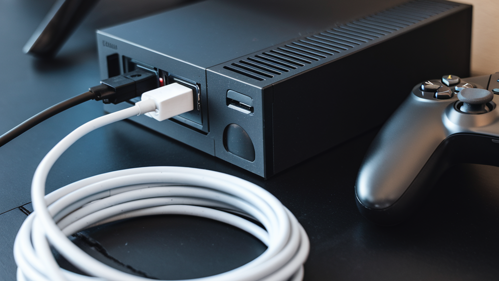 An ethernet Cable is attached with gaming consoles